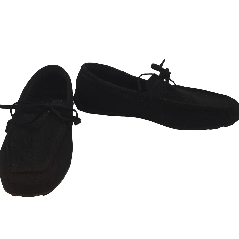 VIVAIA Black Knit Driving Moccasins Women's 10‎ Chunky Sole Comfort Flats Travel